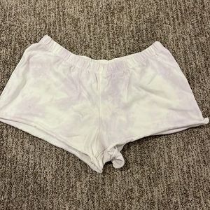 pacsun white and Lavender tie-dye shorts